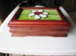 Stained Glass Flower Jewelry Wood Box