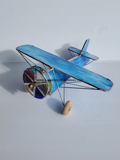 Blue Stained Glass Monoplane Kaleidoscope - Click Image to Close