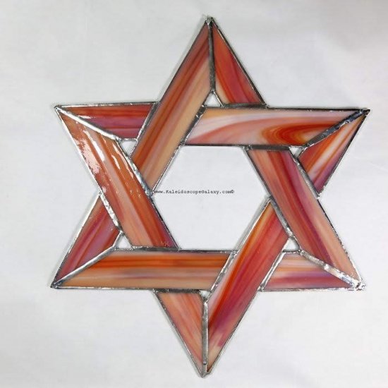 Salmon Coral Star of David - Click Image to Close