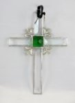 Beveled Glass Emerald Green Cross