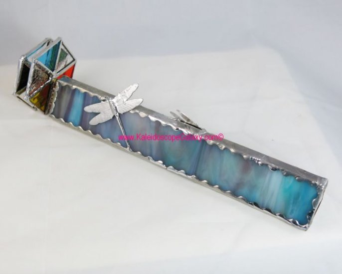 Dragonfly Kaleidoscope - Blue Purple Stained Glass - Click Image to Close