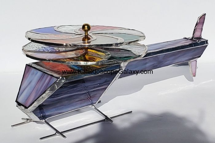 Stained Glass Wispy Purple Helicopter Kaleidoscope - Click Image to Close