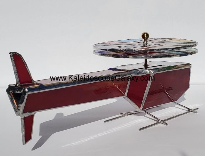 Stained Glass Red Helicopter Kaleidoscope - Click Image to Close