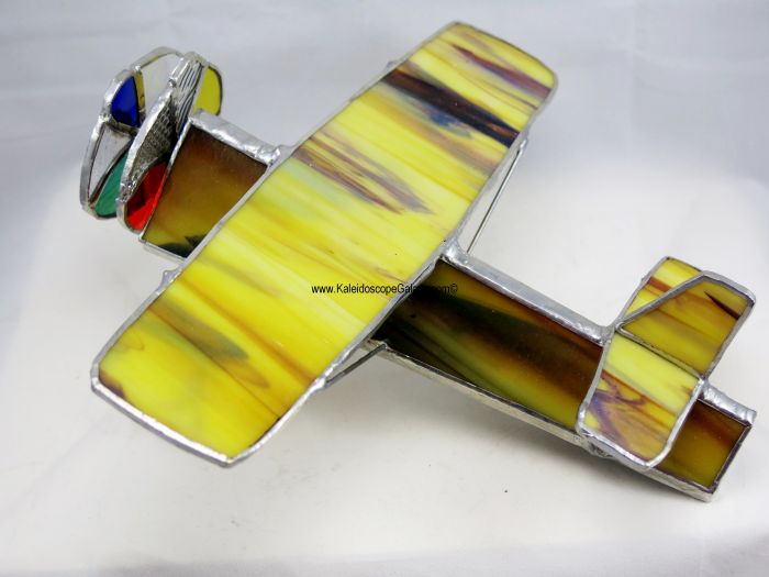 Airplane Kaleidoscope - Yellow and Brown Monoplane - Click Image to Close